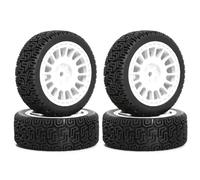 RC Beadlock Tires For Tamiya XV01 XV02 For TT01 For TT02 PTG-2 For Racing 1/10 4pcs 68mm Rubber Tire Wheel RC For Rally Car Upgrade Parts Modified(White)
