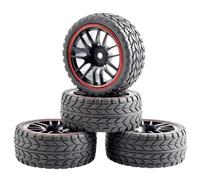 RC Beadlock tires Parts For HSP For Tamiya For HPI For Kyosho For Sakura 94122 94123 For D3 4 For CS For Tt02 9068 4pc 1/10 Car Tires 26 * 64MM Wheel Rubber Tyre(Black A)