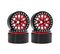 RC Beadlock Wheels For Axial For SCX10 For Traxxas For TRX4 D90 Gen8 VS4-10 1/10 4pcs Metal 1.9" Beadlock Wheel Rim Hub RC Crawler Car Parts(Red2)