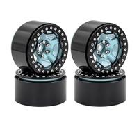 RC Beadlock Wheels For Axial For SCX10 II III For Wraith For Traxxas For TRX4 D90 1/10 4pcs Metal 2.2" Beadlock Wheel Rim Hub RC Car Parts(Titanium)