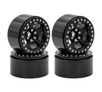 RC Beadlock Wheels For Axial For SCX10 II III For Wraith For Traxxas For TRX4 D90 1/10 4pcs Metal 2.2" Beadlock Wheel Rim Hub RC Car Parts(Black)