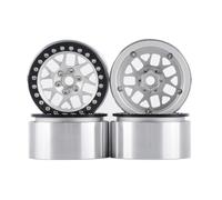 RC Beadlock Wheels For Traxxas For Trx4 For Yikong Branch Rilaluo 4pc Metal 64 X 35mm 2.2 Inche Metal Wheel Hub RC Car Model Upgrade Parts(Silver)