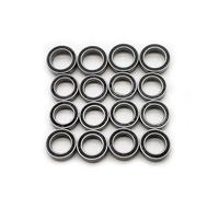 Rc Bearing Accessory For Arrma For Buggy For Typhon For Grom Mega 1/18 16Pc Ball Bearings Kit Chrome Steel Black Rubber Sealed Deep Groove Brushed RC Car