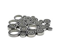 RC Bearings Kit For Arrma TLR For Typhon 6S 4x4 For BLX RTR For Buggy 1/8 22Pc Pre Greased Black Rubber Sealed Bearings Kit Chrome Steel RC Car
