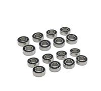 RC Bearings Kit For Universal 8x16x5mm 8 * 16 * 5MM Black Rubber Bearing Metal Sealed Ball Deep Groove Radial All Mode RC Car Upgrade Accessories(16 pcs)