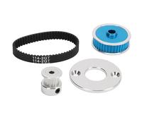 RC Belt Transmission Gear, Aluminum Alloy 57T 16:40 Belt with Rubber for TT02 Remote Control Car, Compatible with 3.17 Motor Gear