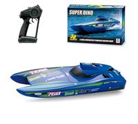 RC Boat for Adults, Brushless Turbo Remote Control Boat, Vortex Jet Racing Speedboat with High-Speed 30+KM/H, Waterproof Design, Gift for Teens Adults Vehicle Hobbyists (Blue)