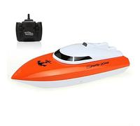 RC Boat for Kids, 100+ Mins Play Time Remote Control Boats, 2.4 GHz High Speed Mini RC Racing Boats for Lake/Pool/Pond with 1800mAh Battery, Water Play Toy Gift for Boys&Girls-Orange