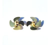 RC Boat Model 15mm 4 Blade Curved Brass Propeller Pair CW And CCW Fits 2mm Shaft Model Ship Accessories