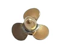 RC Boat Propeller, 3-Blades 12mm Brass Welded Prop for RC Simulation Ships, 2mm Bore (1PC Left Hand)