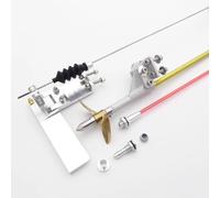 RC Boat Rudder Steering 4mm Flexible Drive Cable Shaft Strut + 75mm Steering Rudder + 48mm Copper Propeller Kit For RC E Boat Mono Boat