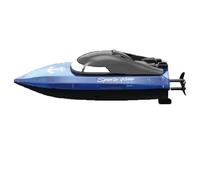 RC Boat with LED Light for Kids, 100+ Mins Play Time Remote Control Boats, 2.4 GHz High Speed Mini RC Racing Boats for Lake/Pool/Pond with 1800mAh Battery, Water Play Toy Gift for Boys&Girls-Blue