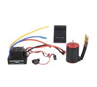 RC Brushless Motor ESC Combo, 60A ESC with 3650 3100KV Motor, Waterproof Dustproof High Performance Kit, Includes Programming Card and 4mm Banana Plug for 1/8 1/10 RC Car