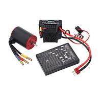 RC Brushless Motor ESC Combo, Waterproof 80A ESC with 3650 2300KV Motor, High Performance Brushless Motor and ESC Set for 1/8 1/10 RC Car, Includes Programming Card and 4mm Banana