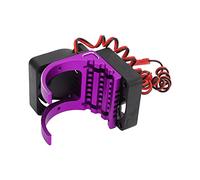 RC Brushless Motor Heatsink, Wireless Cooling Fan for 1.65in Diameter Motor, Dual Fan Aluminum Alloy Radiator with High - Speed Airflow for RC Car Temperature Control (Purple)