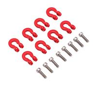 RC Buckle, Durable Iron Metal Tow Shackle Hook 8PCS Red for Axial Scx24 for 1/24 RC Car