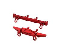 Rc Bumper Compatible With MN128 Rc Track Car Upgrade Parts Modification Replacement Accessories Metal Fron Rear Bumper With Trailer Buckle(Red)