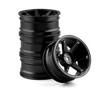 RC Car Accessories Compatible With HSP For Tamiya For HPI For Kyosho For Sakura D5 For TT02 1/10 RC On-Road Drift Car Wheel Hub Climb Car Wheel Rim(Black)