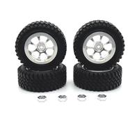 RC Car Accessories Compatible With MN For MN128 MN86 MN86S G500 1/12 RC Car Upgrade Parts Spare Metal Wheel Hub Tires With Connectors(Silver)