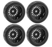 RC Car Accessories Compatible With Tamiya For TT01 For TT02 XV01 For HPI 1/10 Rc Car Upgrade Accessories Parts For Touring Drift Car Tires Wheel Set(Black)