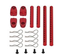 RC Car Accessories Compatible With Tamiya For TT02 Upgrade Parts Metal Assembled Body Post Mounts Car Shell With R Clips Fixing Column Part 1/10 RC Car(Red)
