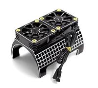 RC Car Accessories Compatible With Traxxas For X-Maxx 6S 8S For Arrma For KRATON 1/5 RC Car Upgrades Parts Metal Dual Cooling Fan 4985 1717 Motor Heat Sink(Black)