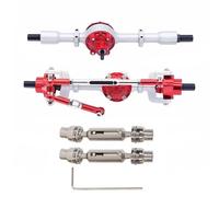 RC Car Accessories Compatible With WPL C14 C24 C34 C44 C54 B14 B24 Metal Front Rear Axle And Drive Shaft Set 1/16 RC Car Upgrade Parts Accessories(Silver red)