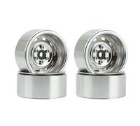 RC Car Accessories For Axial For SCX10 90046 AXI03007 For Traxxas For TRX4 4WD D90 For Rally 1/10 4PCS 1.9 Metal Beadlock Wheel Hub Rim RC Crawler(Silver)