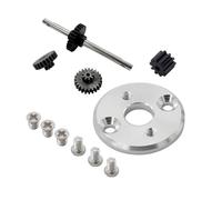 RC Car Accessories For MN78 For MN82 1/12 Metal 370 Motor Bracket With Motor Pinion Gears Gearbox Transmission Gear Set Upgrade Parts(Silver with gear)