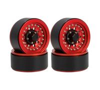 RC Car Accessories For TRX6 For TRX4 For SCX10 III For Wraith For Capra VS4-10 Gen8 CC01 1/10 Aluminum Wheels Rim Beadlock Hardware RC Crawler(4pcs Red)