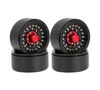 RC Car Accessories For TRX6 For TRX4 For SCX10 III For Wraith For Capra VS4-10 Gen8 CC01 1/10 Aluminum Wheels Rim Beadlock Hardware RC Crawler(4pcs Black)