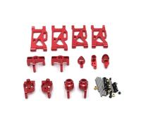 RC Car Accessories For WLtoys 144010 144001 02 124017-16-18 124019 Metal Remote Control Car Upgrade Six Piece Kit Accessories Parts Replacement(Red)