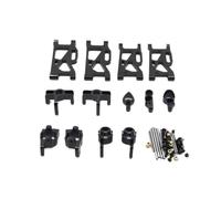 RC Car Accessories For WLtoys 144010 144001 02 124017-16-18 124019 Metal Remote Control Car Upgrade Six Piece Kit Accessories Parts Replacement(Black)