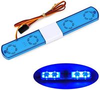 RC Car Alarming Light,KINGCOO Multi-Function LED Police Night Light Bar Flash Lamp Compatible with 1/10 1/8 1/12 RC Model Car for HSP TRX4 Tamiya CC01 Axial SCX10 (145MM-Blue)