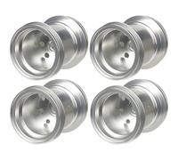 RC Car Aluminum Front & Rear Wheel Hub Rims for Tamiya CW-01 Chassis Lunchbox Midnight Pumpkin 1/12 Big Tire Model Car Upgrades (Silver)