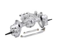 RC Car Axle Parts Compatible With Ascent-18 1/18 RC Crawler Car Upgrade Parts Aluminum Front Rear Portal Axle Complete Axles Set With Servo Mount(Silver,Front)