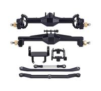 RC Car Axle Parts Compatible With TRX4M 1/18 RC Crawler Car Upgrade Parts CNC Portal Axles Set With Lay Down Servo Mount And Links(Black)