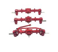 RC Car Axle Parts Compatible With WPL B16 B36 1/16 RC Cars Upgrade Parts Accessories Metal Front And Middle Rear Door Axles Set(Red)