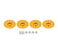 RC Car Brake Disc Set, Aluminum Alloy Wheel Hex Hub Brake Disc with M4 Lock Nuts, High Performance RC Road Racing Parts for 1/10 Scale Like D4 D5 XIS and TT01 (Gold)