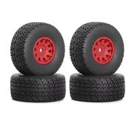 RC car Components Compatible With Arrma 1/14 For MOJAVE For GROM RC Car Upgrade Parts 4pcs 65mm Special Material Tyres 12mm Hex ARA550116 Accessories(Red)