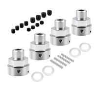 RC car Components Compatible With Arrma For Typhon 6S 1/8 RC Car Upgrade Parts - 4pcs Aluminum Alloy Extended Wheel Adapters (+10mm Widened)(Silver)