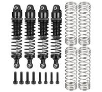 RC car Components Compatible With ARRMA QUAKE For GROM 1/16 RC Truck Upgrade Parts 4Pcs/Set Front & Rear Aluminum Alloy Shock Absorber Damper(Black)