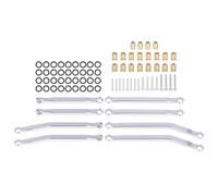 RC car Components Compatible With Axial SCX30 For Bronco For Wrangler For JLU 1/30 RC Crawler Parts Aluminum Front Rear High Clearance Link Rods Set(Silver)