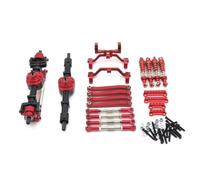 RC car Components Compatible With MN D90 D91 D96 For MN98 For MN99S 1/12 RC Car Upgrade Parts Metal Front Rear Axle Assembly Tie Rod Shock Absorber Kit(Red)
