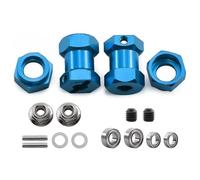 RC car Components Compatible With Tamiya DT02 DT-02 DT03 58354 Frog 58346 WR-02 1/10 RC Car Upgrade Parts Metal 12mm Wheel Hex Hub Adapter(Blue)