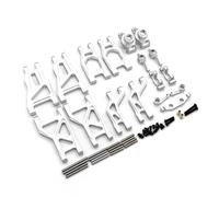 RC car Components Compatible With TAMIYA Electric For Hornet Wasp For EVO 58742 DT02 DT03 1/10 RC Car Upgrade Parts Metal Arm Vulnerable Set 8-Piece(Silver)
