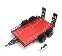 RC car Components Compatible With Traxxas For TRX4M 1/18 RC Car Upgrade Parts Replacement Accessories Metal Alloy Trailer With Tires Set(Red)