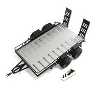 RC car Components Compatible With Traxxas For TRX4M 1/18 RC Car Upgrade Parts Replacement Accessories Metal Alloy Trailer With Tires Set(Silver)