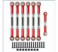 RC car Components Compatible With Traxxas RC Car Upgrade Parts Modification Spare Replacement Accessories 7Pcs Aluminum Alloy Steering Linkage Kit(Red)