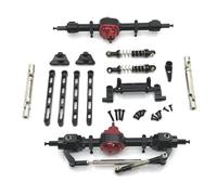 RC Car Components For MN82 LC79 MN78 1/12 RC Car Upgrade Parts Metal Front And Rear Axle For Chassis Link Rod Pull Rod Mount Shock Absorber Set(Black)